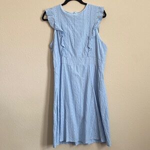 Sky Blue Ruffled Midi Dress